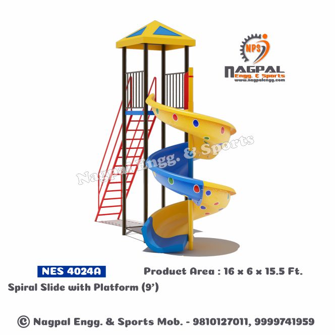 Spiral Playground Slide With Platform Manufacturers in Faridabad