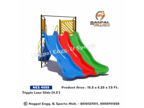 Triple Lane Playground Slide