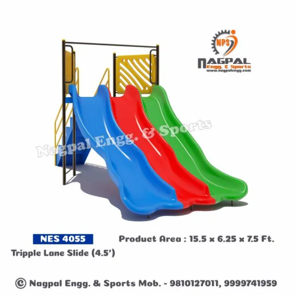 Triple Lane Playground Slide